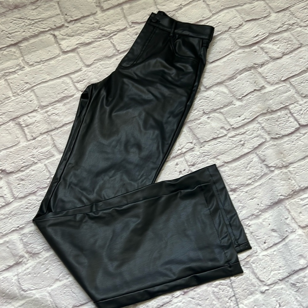 Zara faux leather wide leg pants EXCELLENT